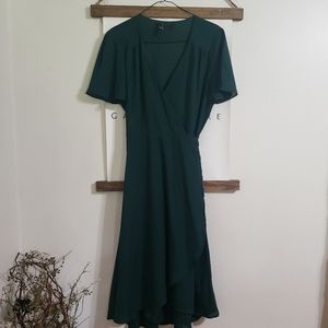 Lulu's Green Midi Wrap Dress